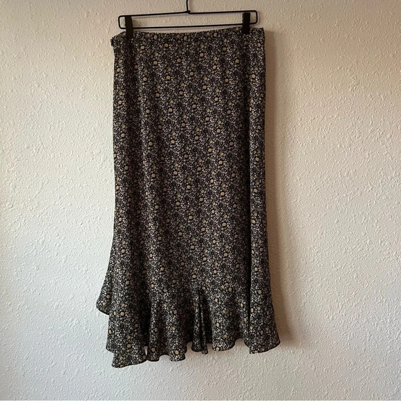 Max Studio Asymmetrical Skirt Ditsy Floral Print Size Large - Picture 2 of 9